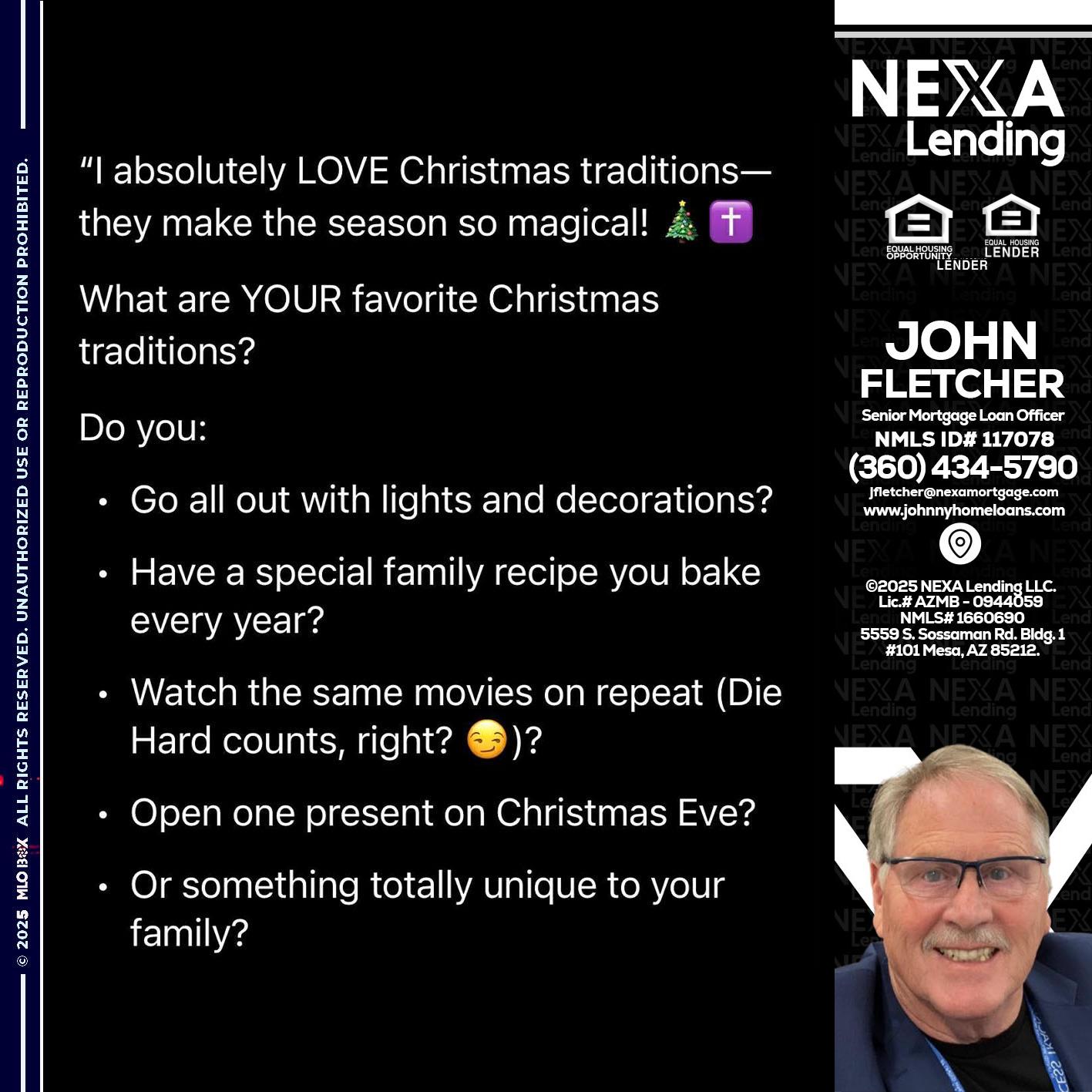 I love christmas - John Fletcher -Senior Mortgage Loan Officer