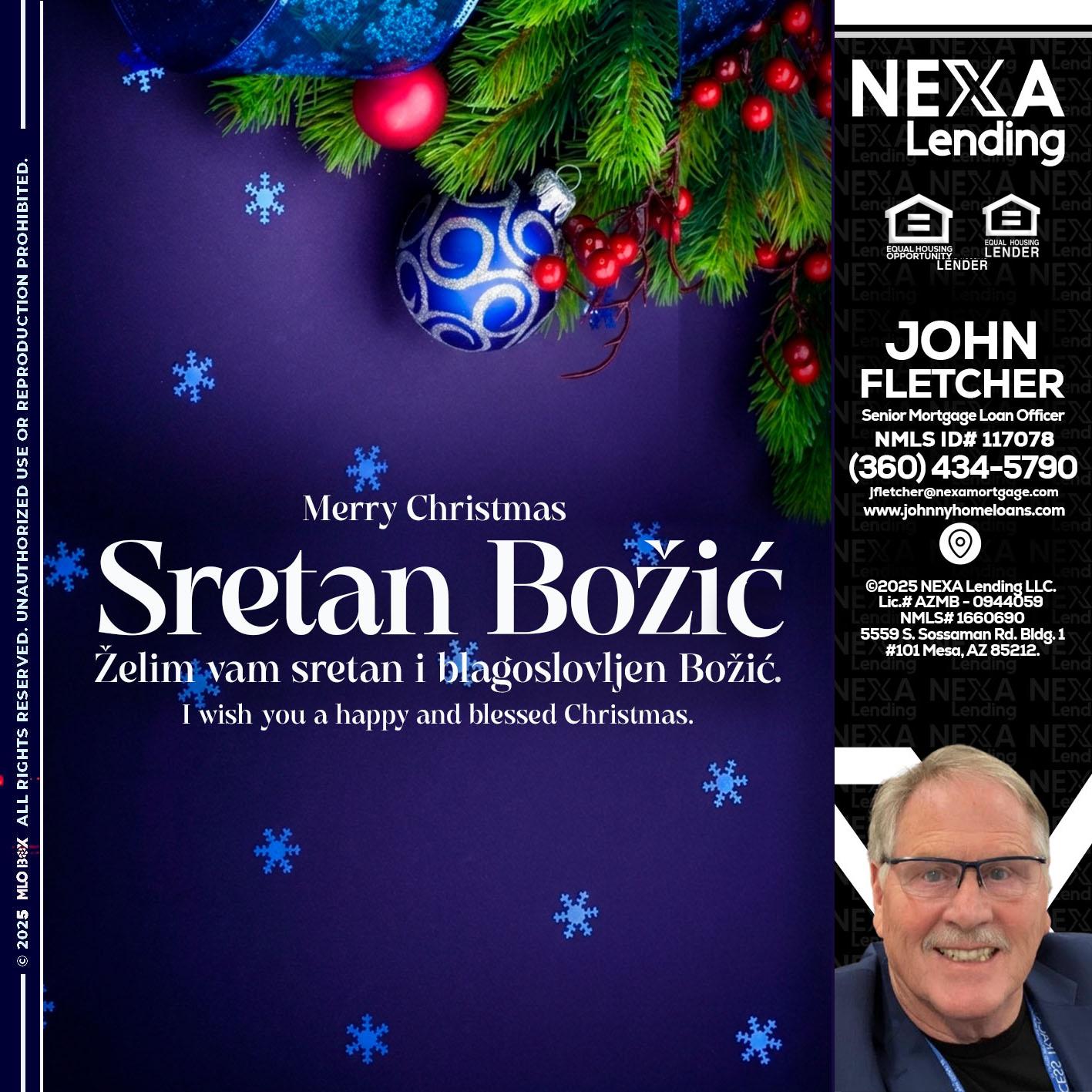 Sretan Božić - John Fletcher -Senior Mortgage Loan Officer