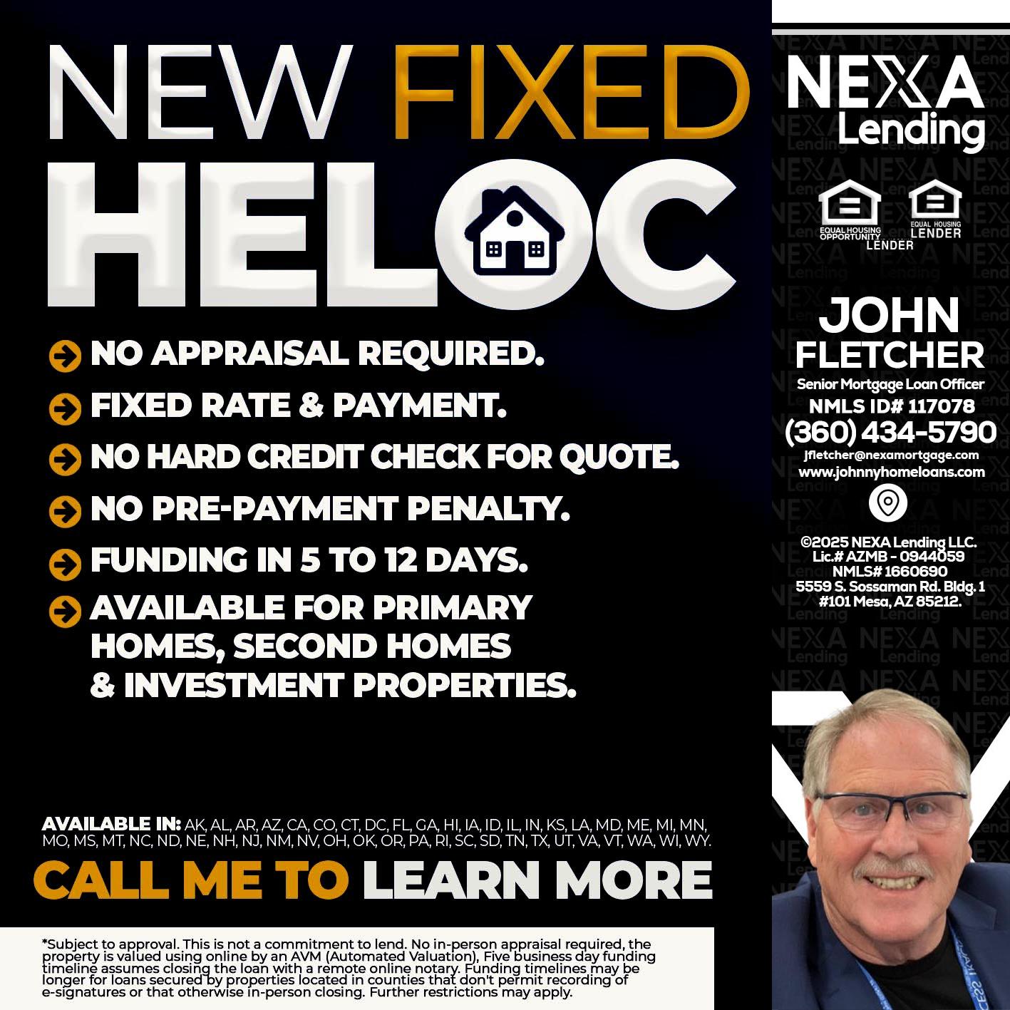 HELOC - John Fletcher -Senior Mortgage Loan Officer