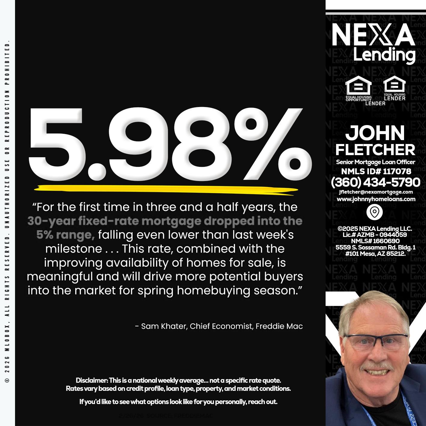 5.98% - John Fletcher -Senior Mortgage Loan Officer