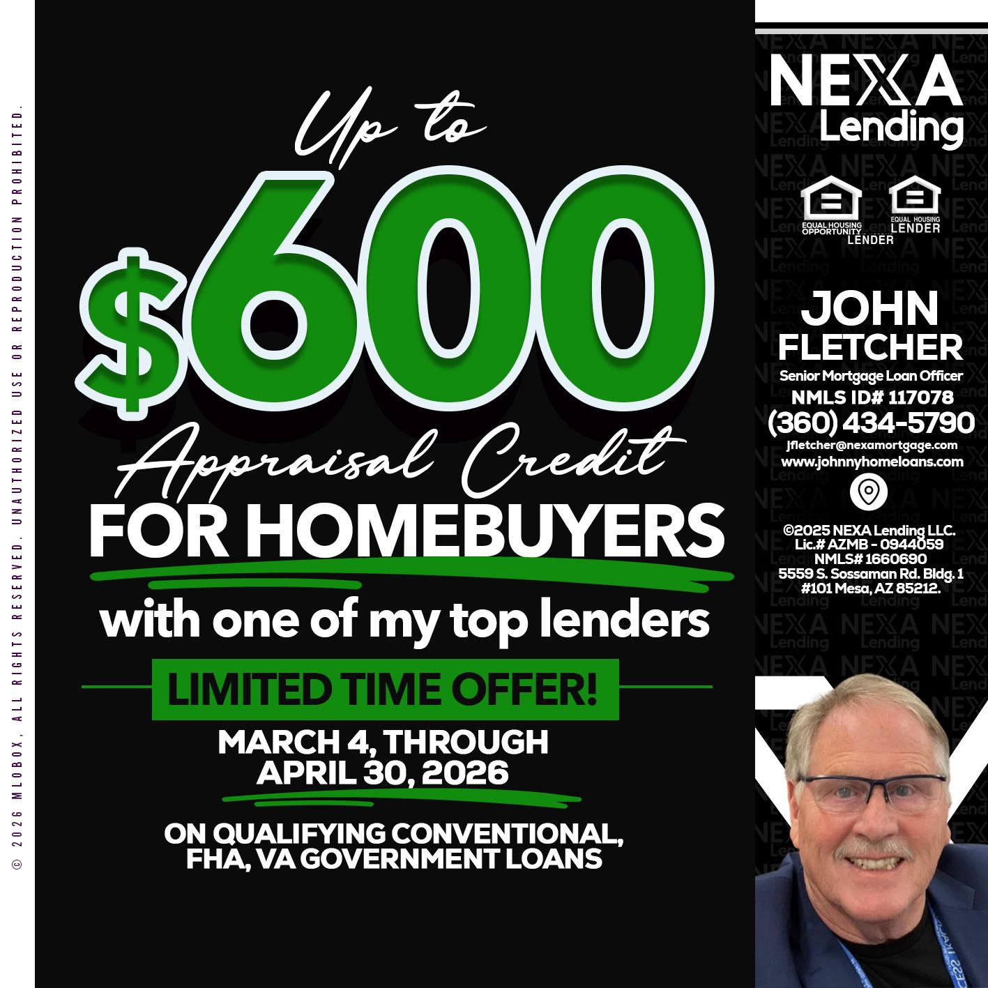 up to $600 - John Fletcher -Senior Mortgage Loan Officer