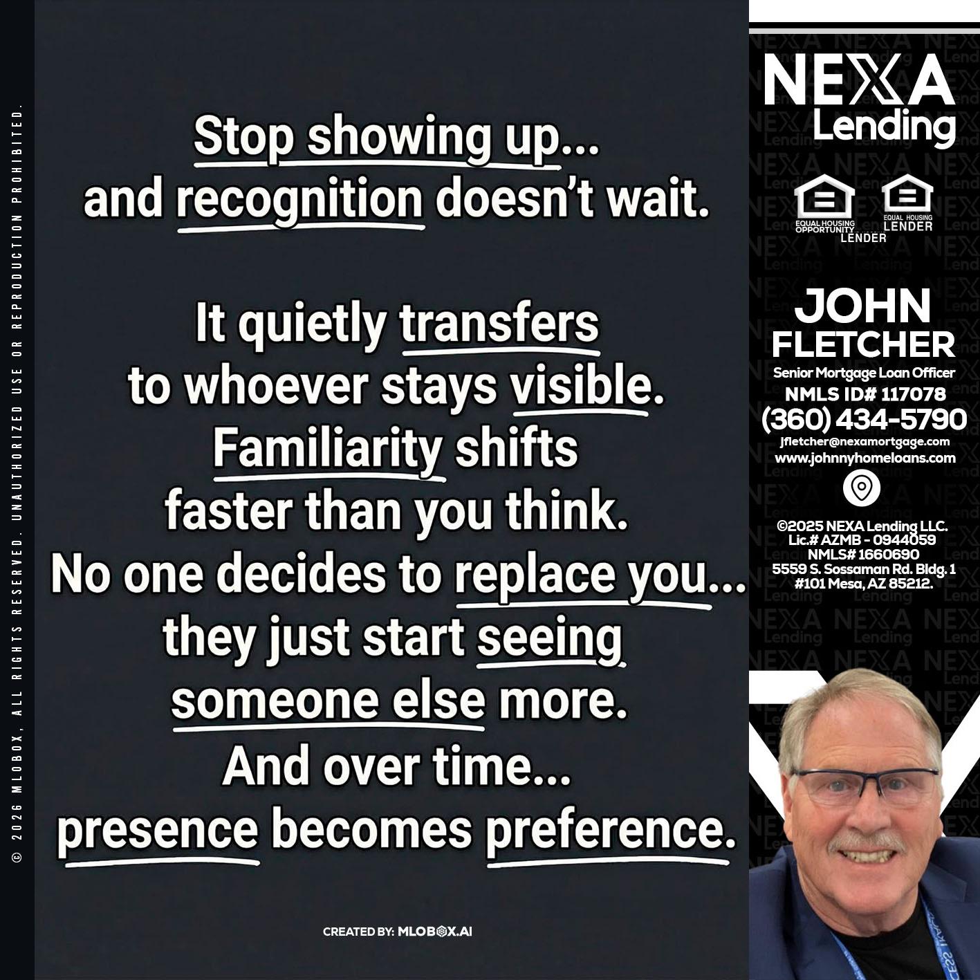 STOP SHOWING - John Fletcher -Senior Mortgage Loan Officer