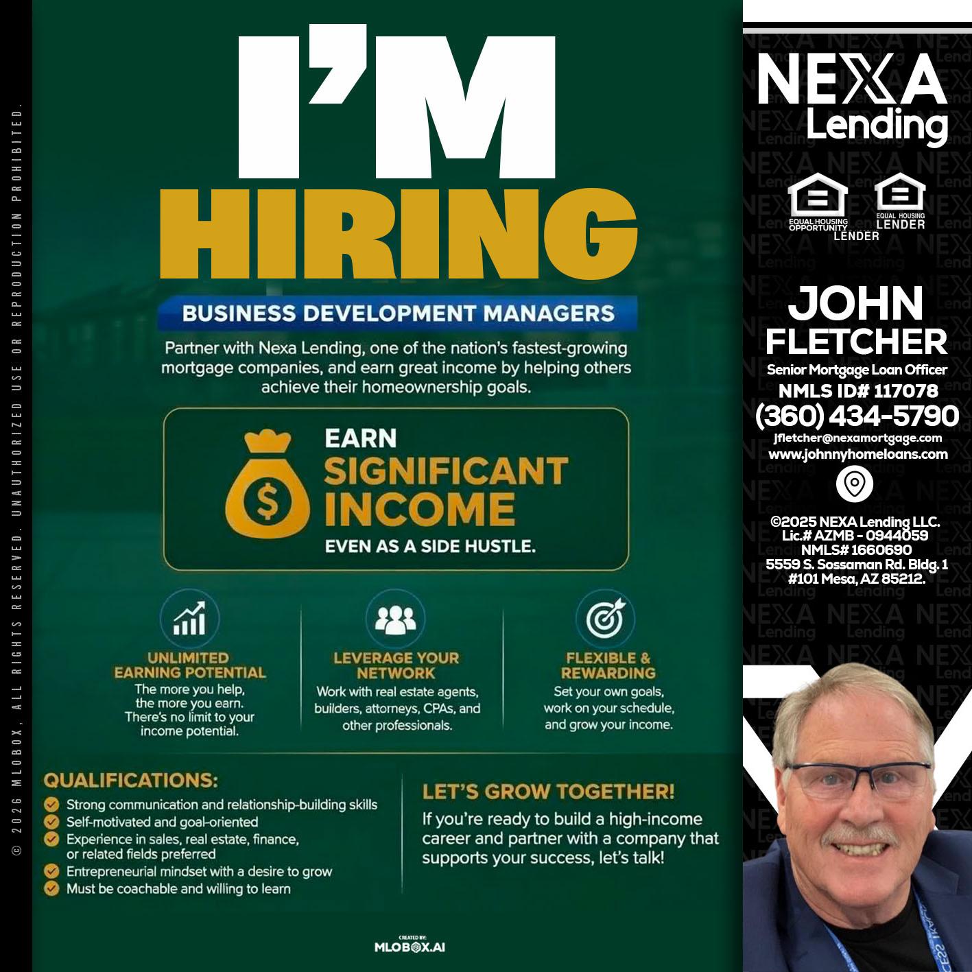 IM HIRING - John Fletcher -Senior Mortgage Mortgage Advisor