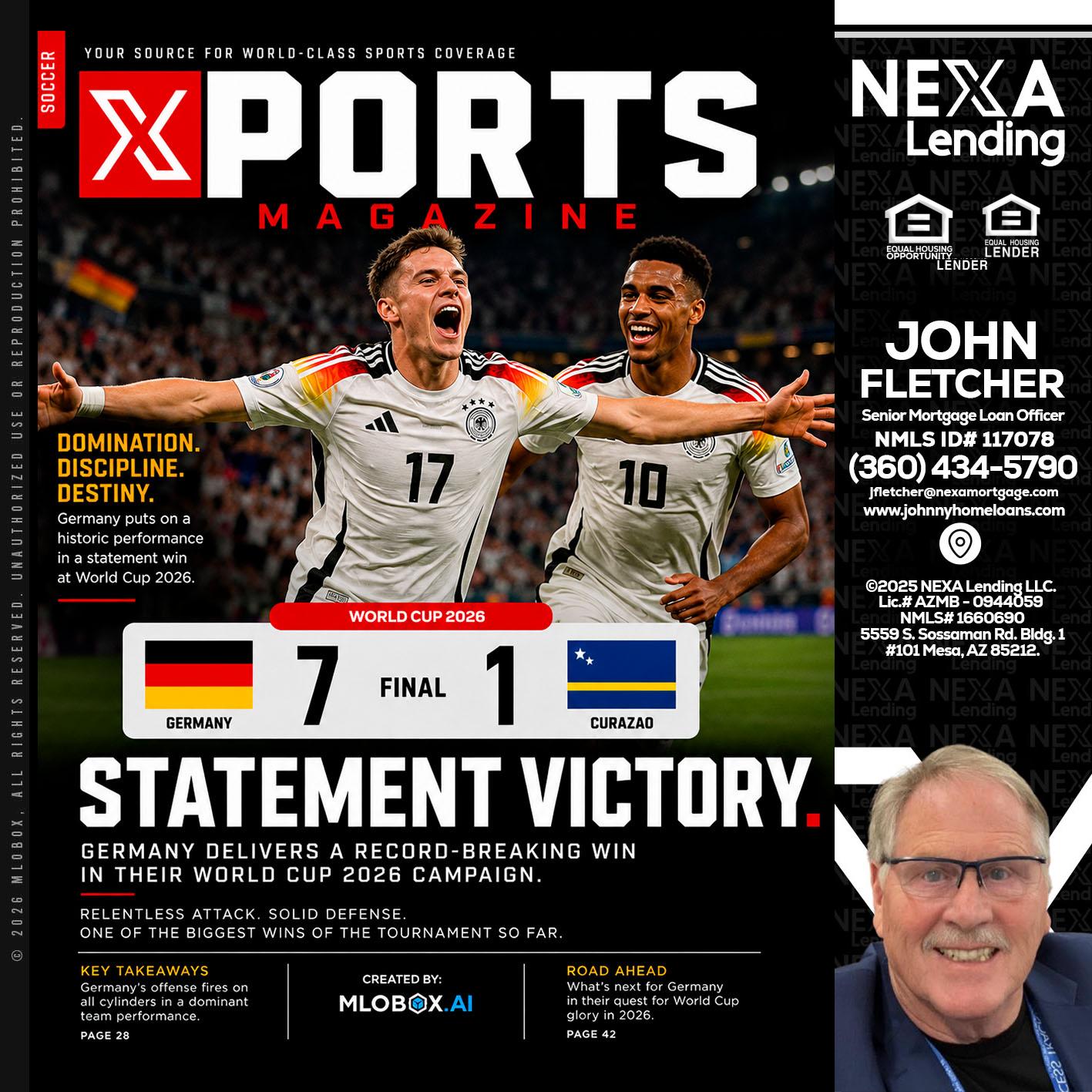 GERMANY VS CURASSAO (7-1) - John Fletcher -Senior Mortgage Mortgage Advisor